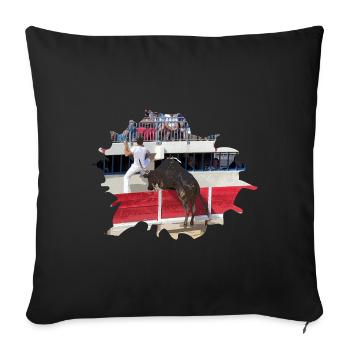 Taureau Camargue sud France - Housse de coussin décorative 45 x 45 cm - noir - Devant