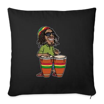 Reggae Reggaeton Jamaica Reggae Music Ragga Rasta - Sofa pillowcase 17,3'' x 17,3'' (45 x 45 cm) - black - Front