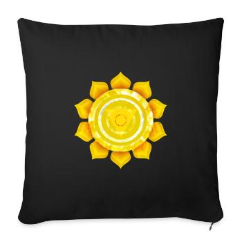 3rd chakra, Manipura - Sofa pillowcase 17,3'' x 17,3'' (45 x 45 cm) - black - Front
