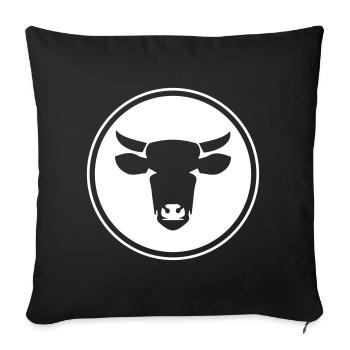 Cow head cow icon - Sofa pillowcase 17,3'' x 17,3'' (45 x 45 cm) - black - Front