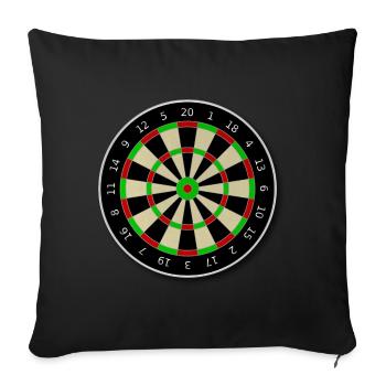 Dartscheibe - Sofakissenbezug 45 x 45 cm - Schwarz - Vorne