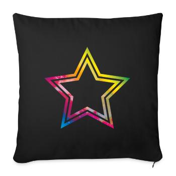 stern bunt symbol - Sofakissenbezug 45 x 45 cm - Schwarz - Vorne