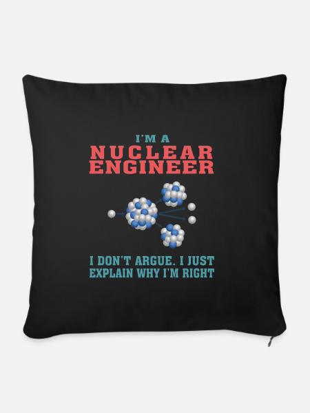 Bestes Nuklearingenieur-T-Shirt, lustiges Zitat - Sofakissenbezug 45 x 45 cm - Schwarz