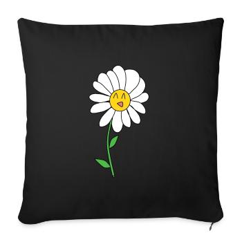 daisy - Sofa pillowcase 17,3'' x 17,3'' (45 x 45 cm) - black - Front