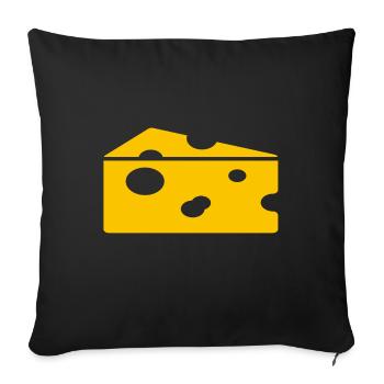 cheese - Sofa pillowcase 17,3'' x 17,3'' (45 x 45 cm) - black - Front