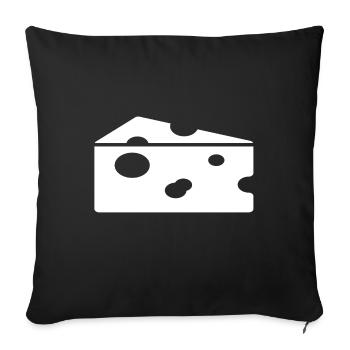 cheese - Sofa pillowcase 17,3'' x 17,3'' (45 x 45 cm) - black - Front