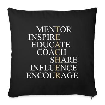 Enseignant Enseignant Mentor Coach - Housse de coussin décorative 45 x 45 cm - noir - Devant