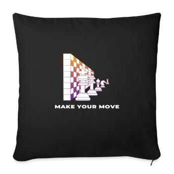 Chess Chess Pieces Chessboard Make your Move - Sofa pillowcase 17,3'' x 17,3'' (45 x 45 cm) - black - Front