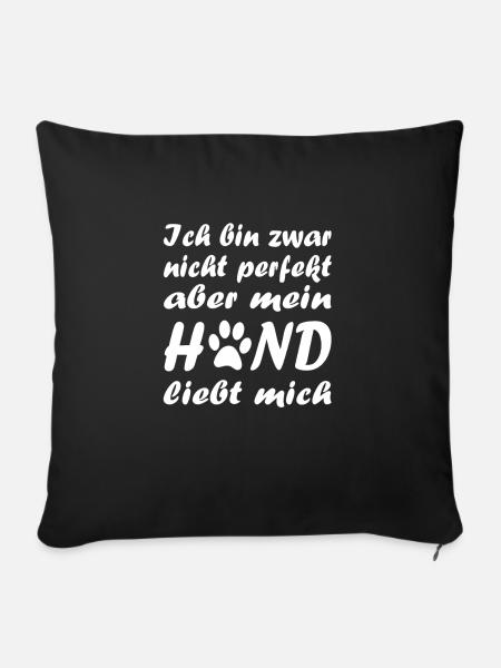 Hunde Spruch Pfote - Sofakissenbezug 45 x 45 cm - Schwarz