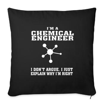 Best-seller ingénieur chimiste Tshirt, citation drôle - Housse de coussin décorative 45 x 45 cm - noir - Devant