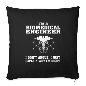 Bestseller Biomedical Engineer Tshirt, Keep Calm - Sofa pillowcase 17,3'' x 17,3'' (45 x 45 cm) - black - Front