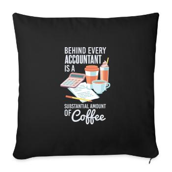 Comptable et Café Drôles de proverbes Bureau - Housse de coussin décorative 45 x 45 cm - noir - Devant