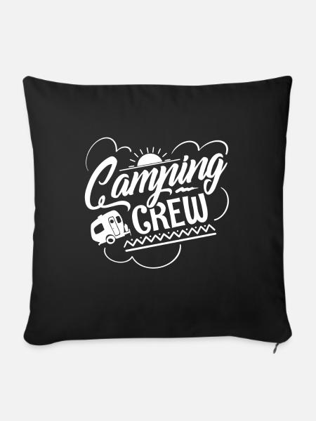 Camping Crew - Sofakissenbezug 45 x 45 cm - Schwarz