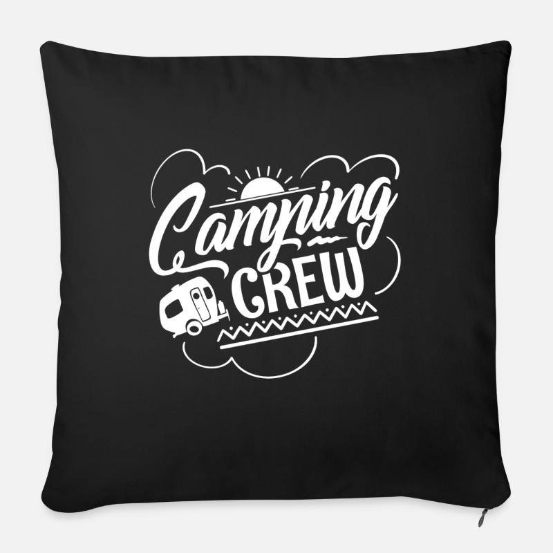 Camping Crew - Sofakissenbezug 45 x 45 cm - Schwarz