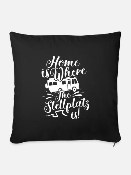 Camper Camping - Sofakissenbezug 45 x 45 cm - Schwarz
