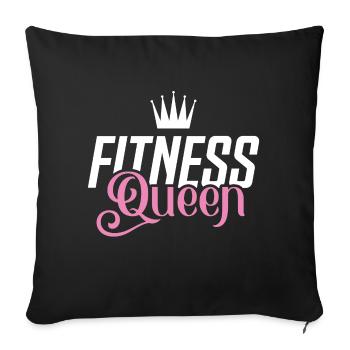 Fitness Queen Krone Workout - Sofa pillowcase 17,3'' x 17,3'' (45 x 45 cm) - black - Front