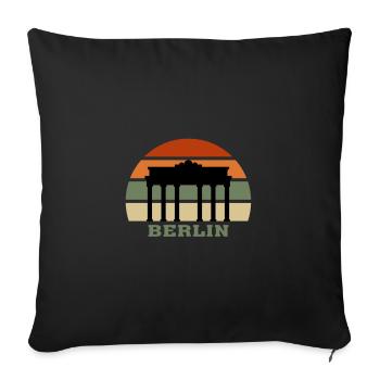 Berlin City Skyline Germany Landmark - Sofa pillowcase 17,3'' x 17,3'' (45 x 45 cm) - black - Front