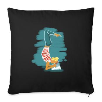 Handstand Yoga Sport Acrobaties Gymnastique - Housse de coussin décorative 45 x 45 cm - noir - Devant