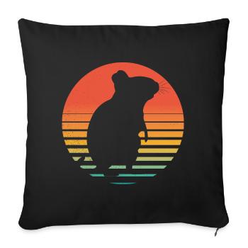 Degus | Funny Degu | Vintage Retro Sun - Sofa pillowcase 17,3'' x 17,3'' (45 x 45 cm) - black - Front