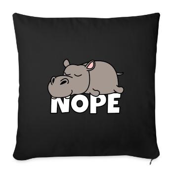 Non hippopotame hippopotame - Housse de coussin décorative 45 x 45 cm - noir - Devant