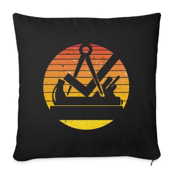 Retro vintage carpenter carpenter artisan red - Sofa pillowcase 17,3'' x 17,3'' (45 x 45 cm) - black - Front