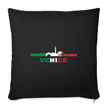 Venice City Skyline Italy Landmark, Venezia Italia - Sofa pillowcase 17,3'' x 17,3'' (45 x 45 cm) - black - Front
