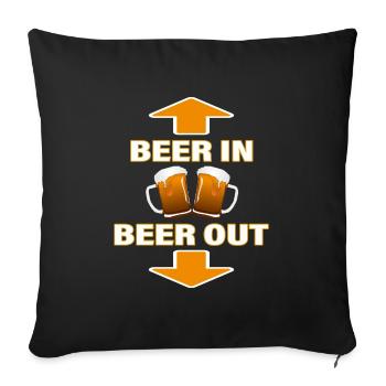 BIÈRE IN - BIÈRE OUT - Housse de coussin décorative 45 x 45 cm - noir - Devant