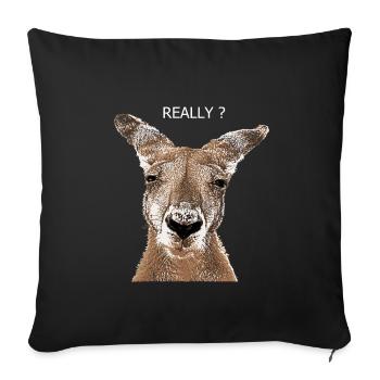 Kangaroo really? - Sofa pillowcase 17,3'' x 17,3'' (45 x 45 cm) - black - Front
