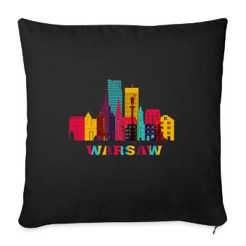 Warsaw Poland Capital City Skyline Warszawa Polska - Sofa pillowcase 17,3'' x 17,3'' (45 x 45 cm) - black - Front