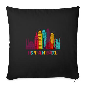 Istanbul City Skyline Turkey Landmark - Sofa pillowcase 17,3'' x 17,3'' (45 x 45 cm) - black - Front