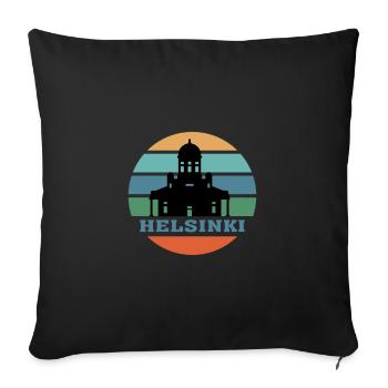 Helsinki City Skyline Finlande Landmark - Housse de coussin décorative 45 x 45 cm - noir - Devant