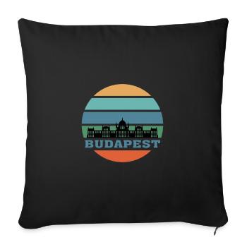 Budapest City Skyline Hongrie Landmark - Housse de coussin décorative 45 x 45 cm - noir - Devant