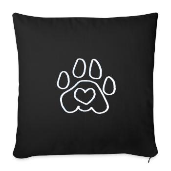 Dog paw animal paw paw print footprint - Sofa pillowcase 17,3'' x 17,3'' (45 x 45 cm) - black - Front