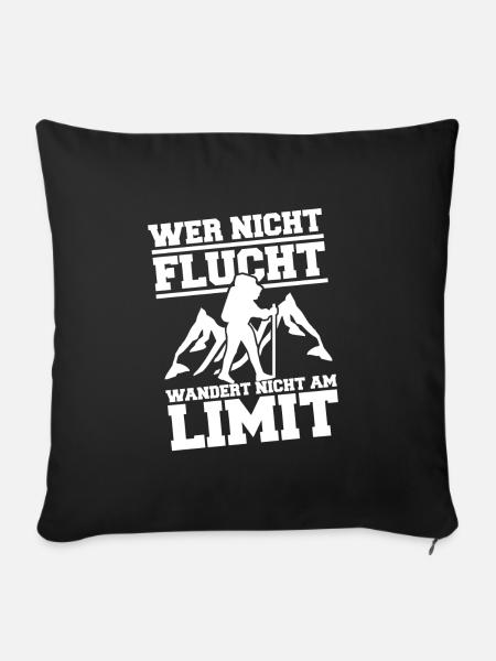 Wandern Lustiger Spruch - Sofakissenbezug 45 x 45 cm - Schwarz