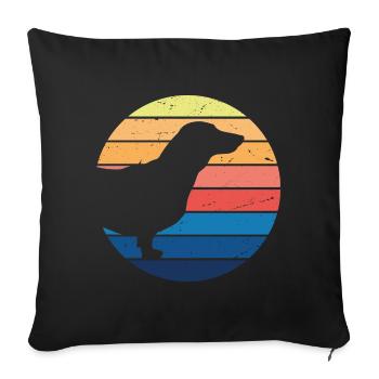Funny Dachshund owner Teckel | Dachshund holder - Sofa pillowcase 17,3'' x 17,3'' (45 x 45 cm) - black - Front