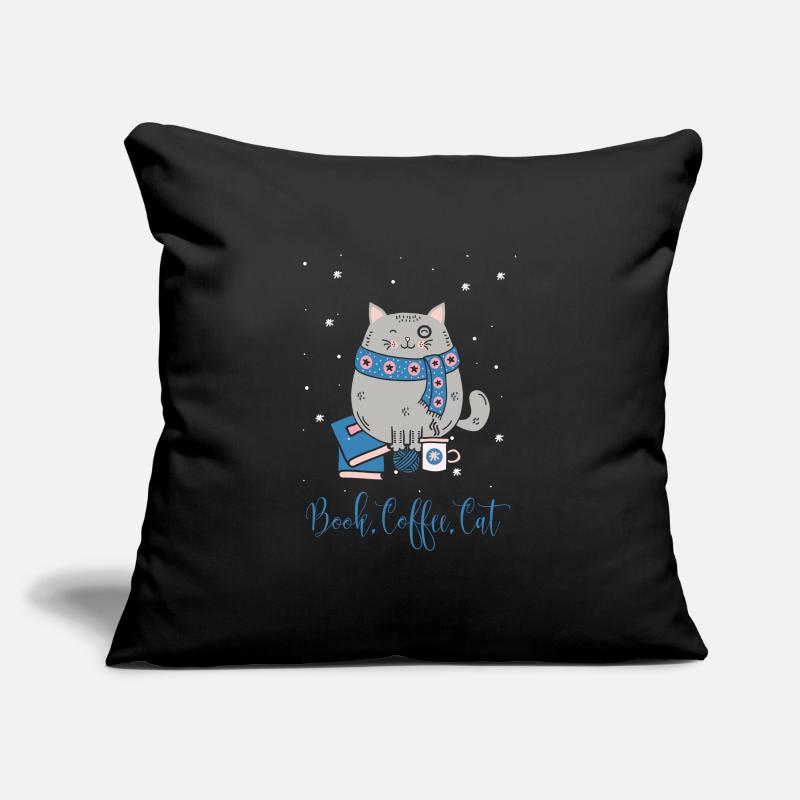 book coffee cat, buch kaffee katze Sofakissenbezug 45 x 45 cm