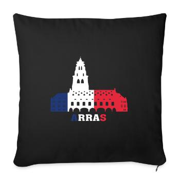 Arras City Skyline France Landmark Map - Housse de coussin décorative 45 x 45 cm - noir - Devant