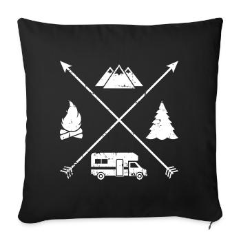 Wohnmobil - Sofakissenbezug 45 x 45 cm - Schwarz - Vorne