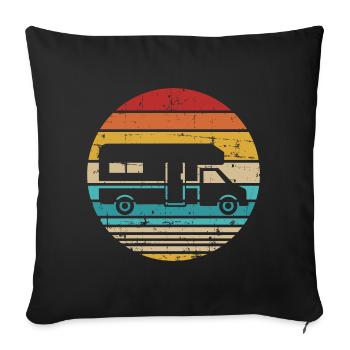 Camping-car - Housse de coussin décorative 45 x 45 cm - noir - Devant