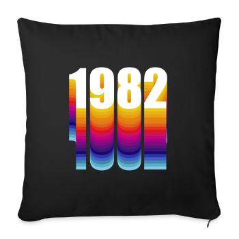 1982 Geburtstagsfeiergeschenk Made In 1982 - Housse de coussin décorative 45 x 45 cm - noir - Devant