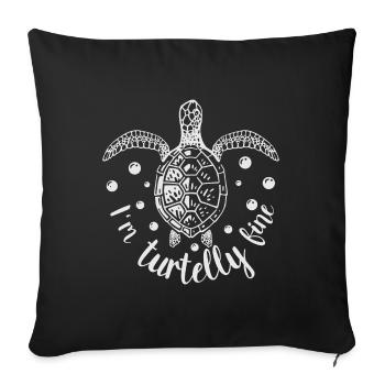 Tortue - je vais bien - Housse de coussin décorative 45 x 45 cm - noir - Devant