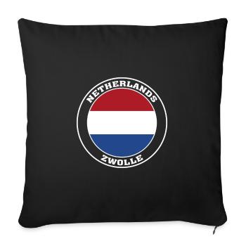 Zwolle Netherlands Flag Zwolle Holland - Sofa pillowcase 17,3'' x 17,3'' (45 x 45 cm) - black - Front