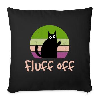 Chat doigt du milieu peluche drôle - Housse de coussin décorative 45 x 45 cm - noir - Devant