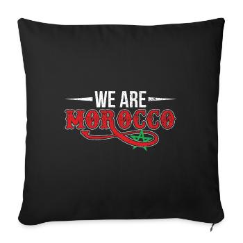 Drapeau national du Maroc - Housse de coussin décorative 45 x 45 cm - noir - Devant