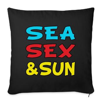 sea sex and sun - Housse de coussin décorative 45 x 45 cm - noir - Devant