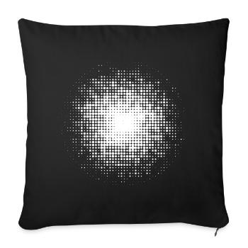 fond rond pointillé blanc - Housse de coussin décorative 45 x 45 cm - noir - Devant