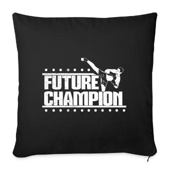 Idée cadeau sport Kickboxing - Housse de coussin décorative 45 x 45 cm - noir - Devant