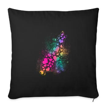 Dogs love dog lovers cool heart dog best F - Sofa pillowcase 17,3'' x 17,3'' (45 x 45 cm) - black - Front