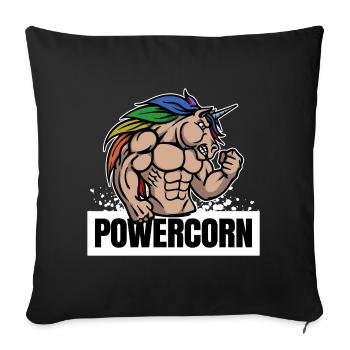 Einhorn Muskeltraining Fitnessstudio Workout Sport - Sofakissenbezug 45 x 45 cm - Schwarz - Vorne