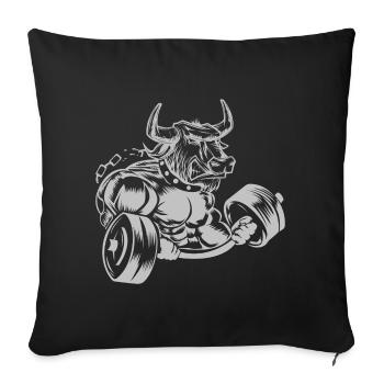 Bull Beast Bull Haltère Fitness - Housse de coussin décorative 45 x 45 cm - noir - Devant